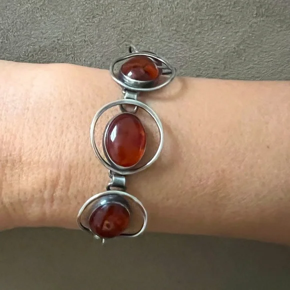 Authentic Baltic Amber & silver bracelet - Picture 8 of 9